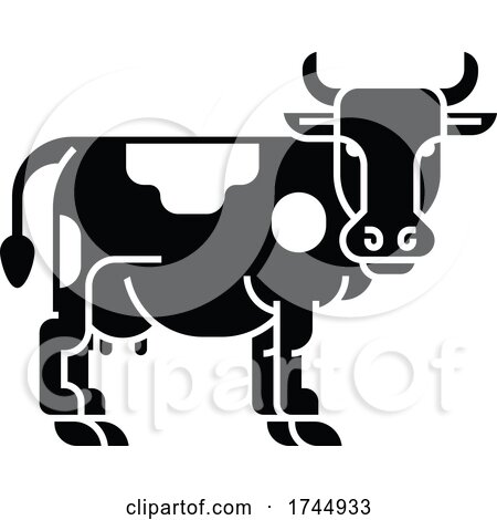 Cow Sign Label Icon Concept by AtStockIllustration