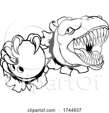 Dinosaur Bowling Player Animal Sports Mascot by AtStockIllustration