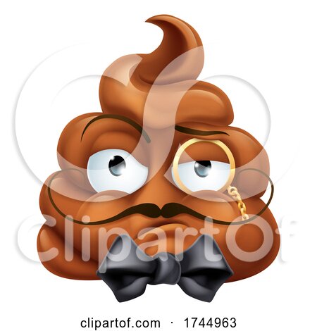 Arrogant Posh Snooty Poop Poo Emoticon Emoji Icon by AtStockIllustration