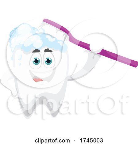 Tooth Mascot with a Brush by Vector Tradition SM