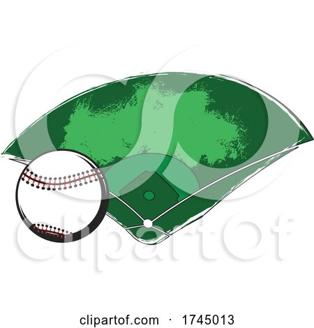 Baseball and Grungy Field by Vector Tradition SM