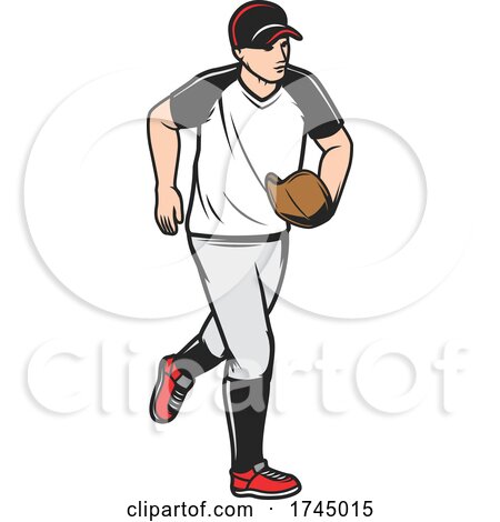 Baseball Player Running by Vector Tradition SM