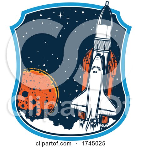Shuttle and Rocket in Outer Space by Vector Tradition SM