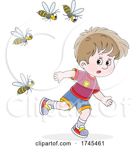 Wasps Chasing a Boy by Alex Bannykh
