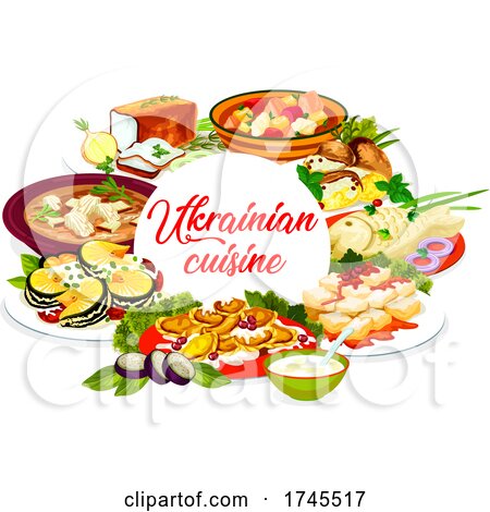 Ukrainian Food with Text by Vector Tradition SM