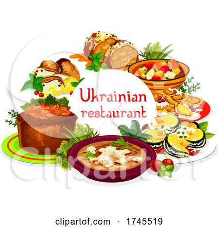 Ukrainian Food with Text by Vector Tradition SM