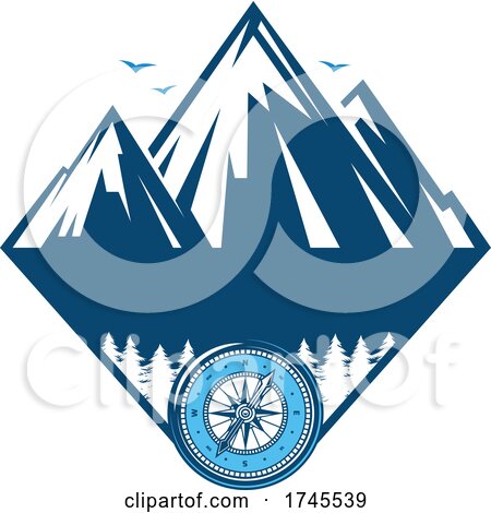 Mountain and Compass by Vector Tradition SM