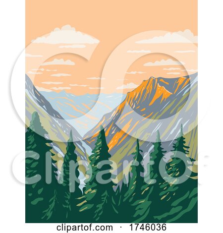 The Stephen Mather Wilderness Located Within North Cascades National Park and Lake Chelan National Recreation Area in Washington State WPA Poster Art by patrimonio