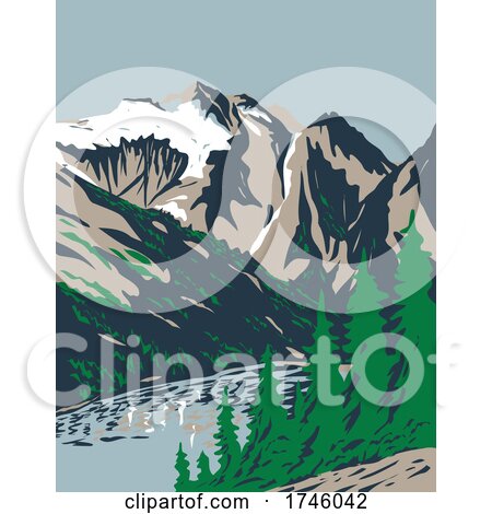 Summit of Mount Triumph in Cascade Range Located in Northern Cascades National Park in Washington WPA Poster Art by patrimonio