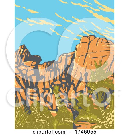 The Great Burrito Rock Formation in the Real Hidden Valley Area of Joshua Tree National Park California WPA Poster Art by patrimonio