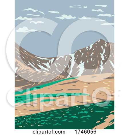 Grays Peak and Torreys Peak in the Continental Divide Within in the Rocky Mountain National Park Wilderness in Colorado WPA Poster Art by patrimonio