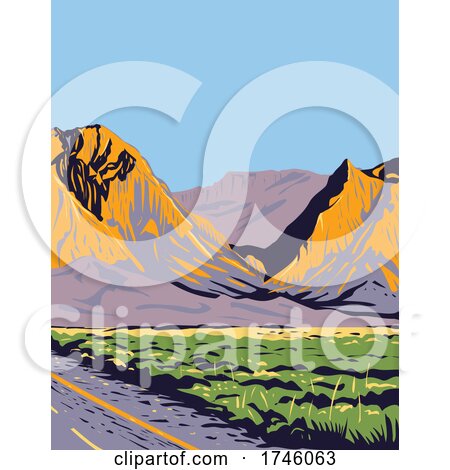 The Chisos Mountains or Chisos Located in Big Bend National Park in the the Trans Pecos Region of Texas WPA Poster Art by patrimonio