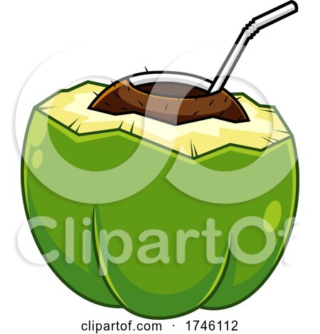 Coconut with a Straw by Hit Toon