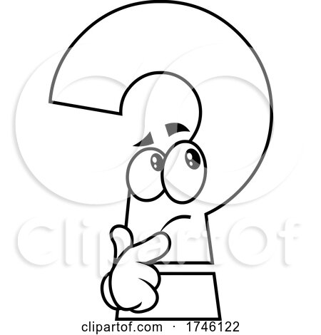 Thinking Question Mark Character by Hit Toon