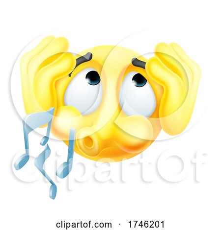 Emoticon Emoji Ignoring Covering Ears Whistling by AtStockIllustration