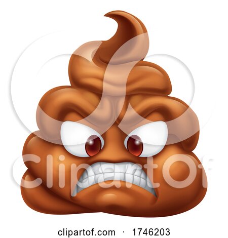 Angry Mad Dislike Hating Poop Poo Emoticon Emoji by AtStockIllustration