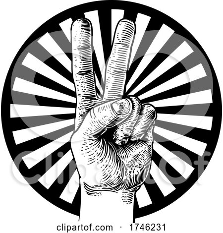 Peace Victory Hand Sign by AtStockIllustration