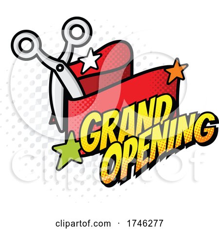 Comic Pop Art Styled Grand Opening Business Design by Vector Tradition SM