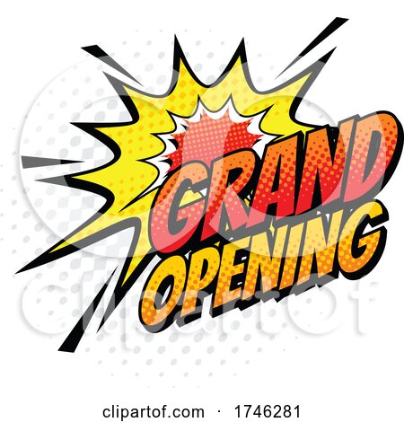 Comic Pop Art Styled Grand Opening Business Design by Vector Tradition SM