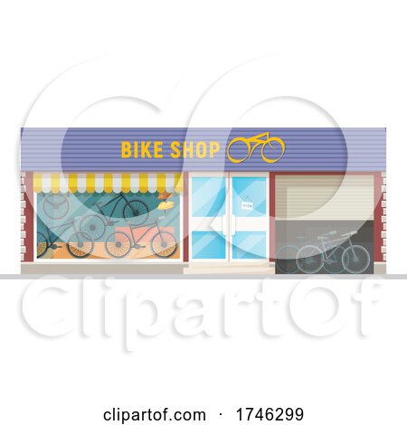 Bike Shop Business Facade by Vector Tradition SM