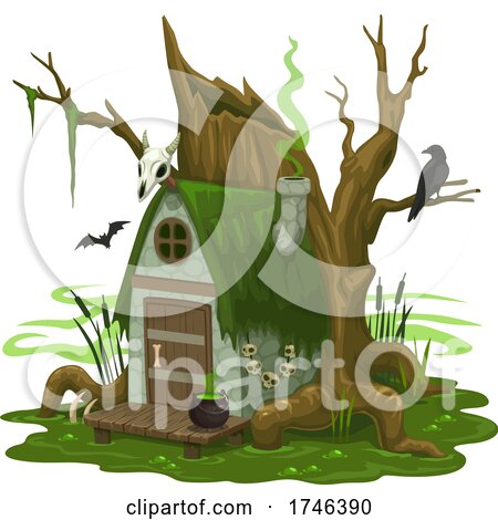 Crow and Creepy House by Vector Tradition SM