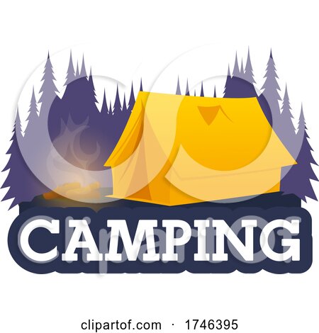 Tent and Campfire over Text by Vector Tradition SM