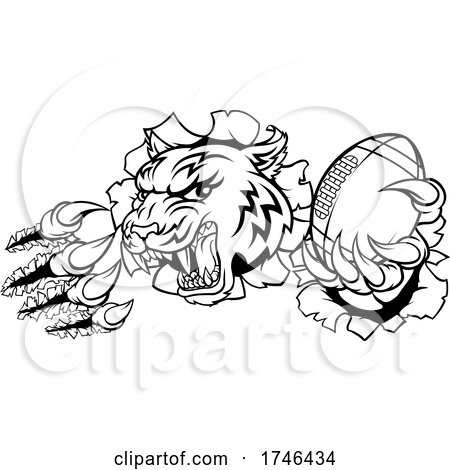 Tiger American Football Player Sports Mascot by AtStockIllustration