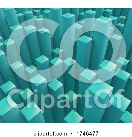 3D Abstract Background with Extruding Cubes by KJ Pargeter