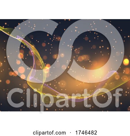 Abstract Background with Flowing Lines and Bokeh Lights Design by KJ Pargeter