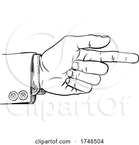 Hand Pointing Finger Direction in Business Suit by AtStockIllustration