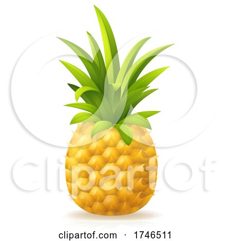 Pineapple Fruit Cartoon Emoji Icon by AtStockIllustration