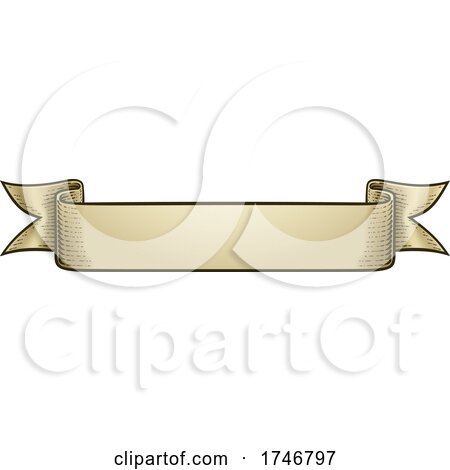 Paper Scroll Vintage Woodcut Banner Ribbon Drawing by AtStockIllustration