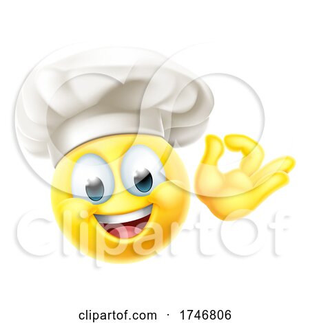 Chef Emoticon Cook Cartoon Face by AtStockIllustration