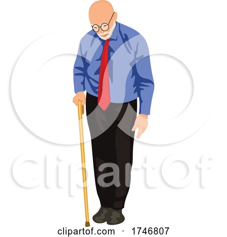 Senior Man with a Cane by dero