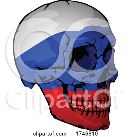 Russian Flag Skull by dero
