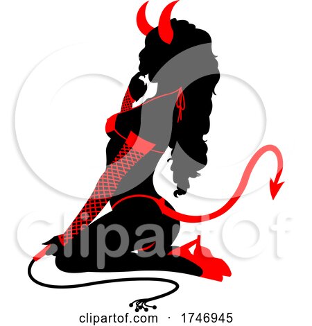 Sexy Female Devil Silhouette by Hit Toon