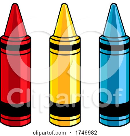 Red Yellow and Blue Crayons by Hit Toon