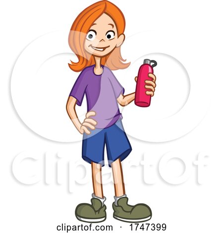 Casual Girl Holding a Water Bottle by yayayoyo