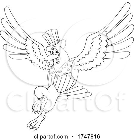 Bald Eagle in a Patriotic Hat and Vest by Hit Toon