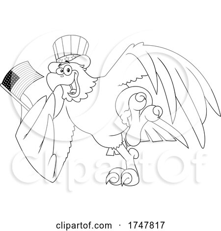 Bald Eagle with an American Flag by Hit Toon