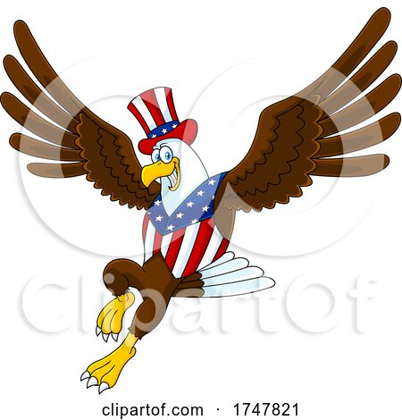 Bald Eagle in a Patriotic Hat and Vest by Hit Toon