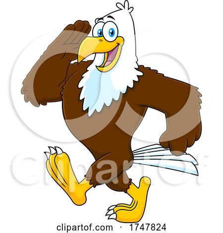 Bald Eagle Marching and Saluting by Hit Toon