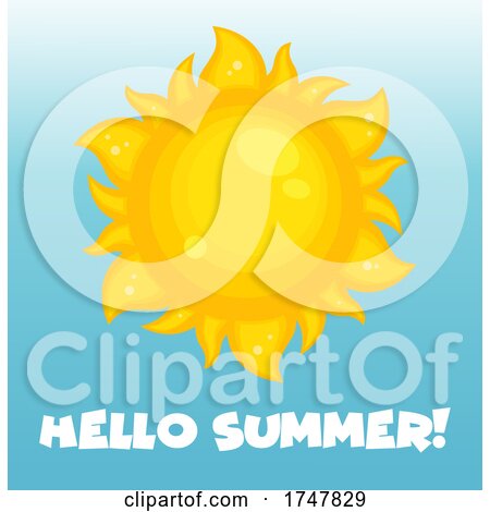 Sun with Hello Summer Text by Hit Toon