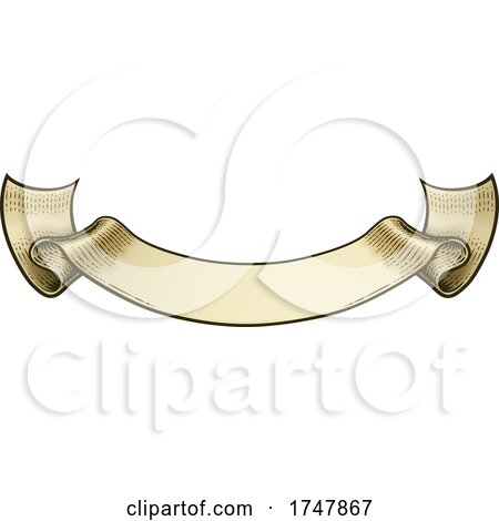 Paper Scroll Vintage Woodcut Banner Ribbon Drawing by AtStockIllustration