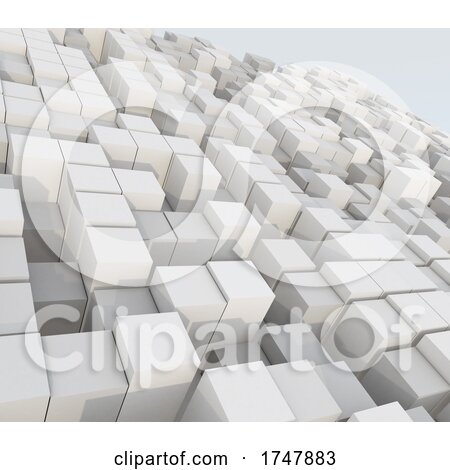 3D Abstract Landscape of Extruding Cubes by KJ Pargeter