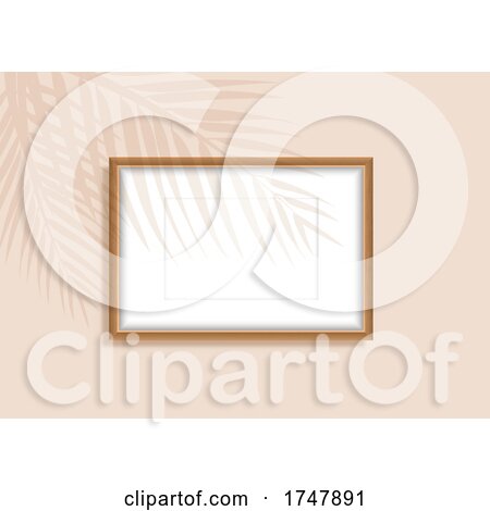 Blank Picture Frame with Leave Shadow Overlay by KJ Pargeter