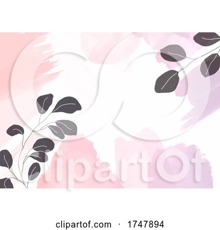 Hand Painted Watercolour Background with Floral Design by KJ Pargeter