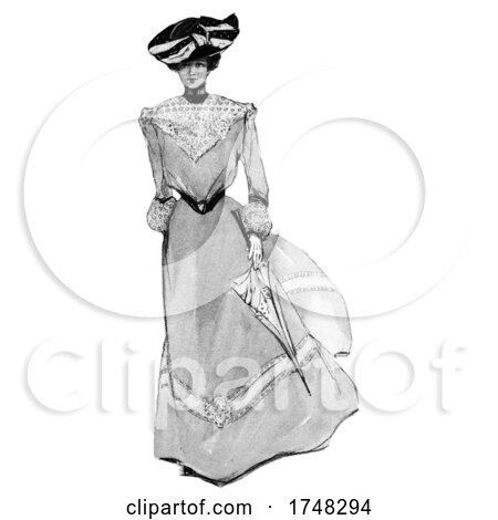 Fashionable Lady on a White Background by JVPD