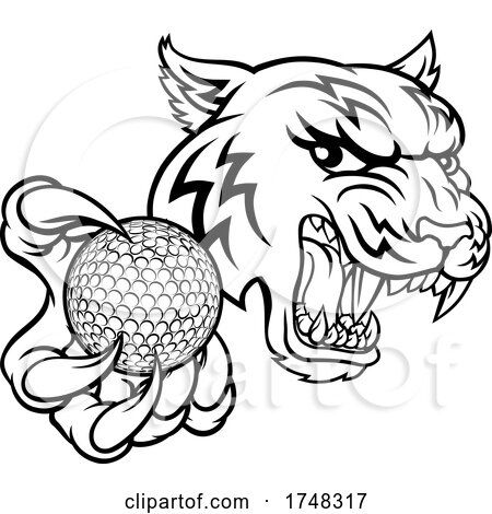 Tiger Golf Ball Player Animal Sports Mascot by AtStockIllustration