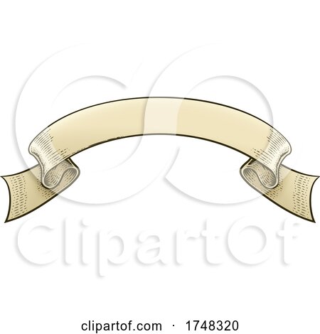 Scroll Vintage Woodcut Banner Paper Ribbon Drawing by AtStockIllustration